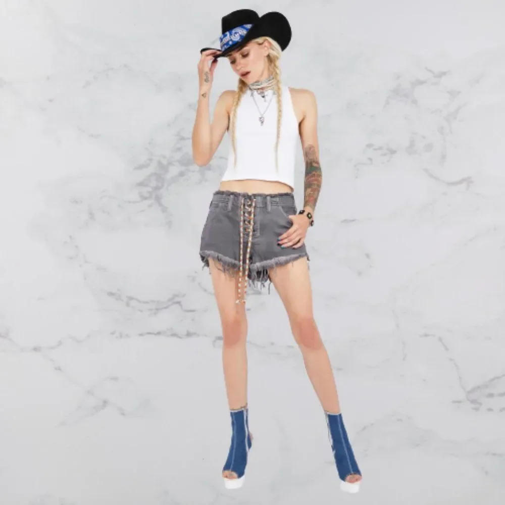 🆕Free People Becket Slouchy Gray Shorts size 29 - Picture 6 of 6